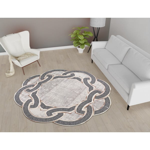 Tappeto rotondo grigio/beige ø 80 cm - Vitaus-image-1