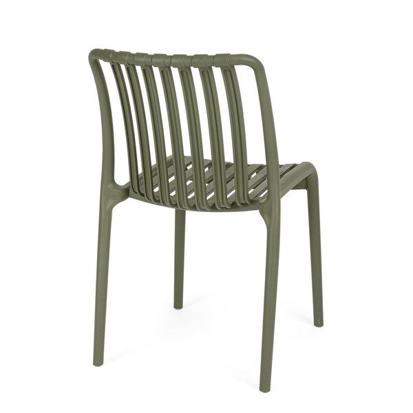 Sedia da esterno verde in plastica Billie – Bizzotto-image-4