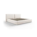 Letto matrimoniale imbottito beige con contenitore e rete inclusi 180x200 cm Arendal - Cosmopolitan Design