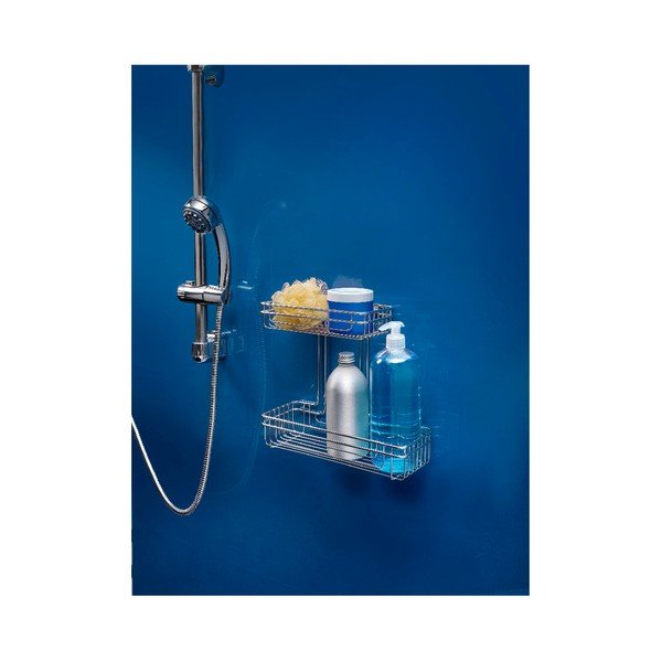 Scaffale rettangolare a due piani Cuba, lunghezza 30 cm - Metaltex-image-1