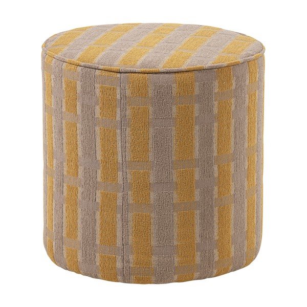 Poggiapiedi giallo con rivestimento in ciniglia Sarli – WOOOD