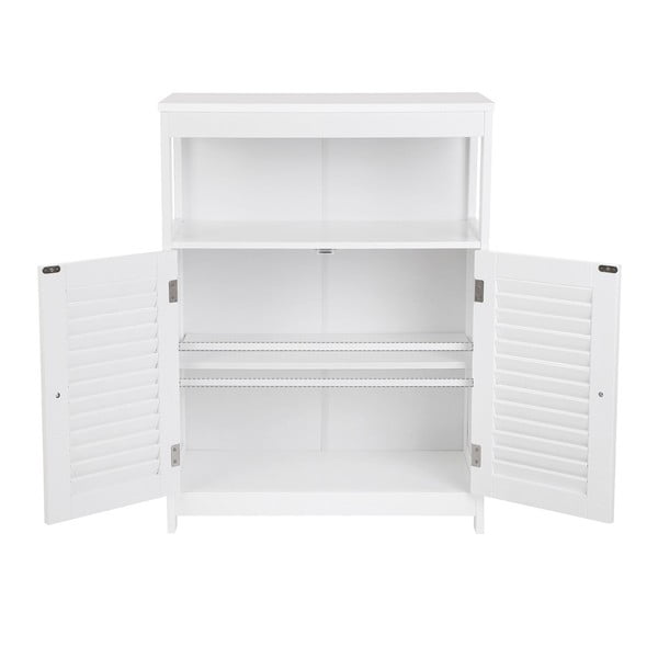Armadietto bianco con ripiano e anta, altezza 80 cm - Songmics-image-2