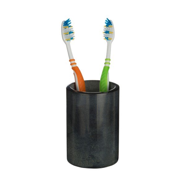 Portaspazzolino grigio scuro in pietra Kamal – Premier Housewares-image-2