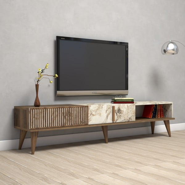Mobile TV colore naturale in marmo 180x40 cm Milan - Kalune Design-image-3
