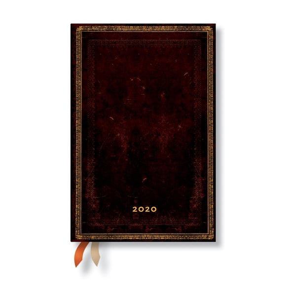 Agenda marrone per il 2020 in copertina rigida Morrocan nero, 160 pagine Black Moroccan - Paperblanks