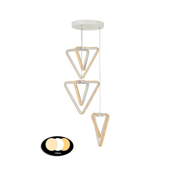 Lampadario LED bianco in metallo ø 20 cm Baris – Squid Lighting-image-2
