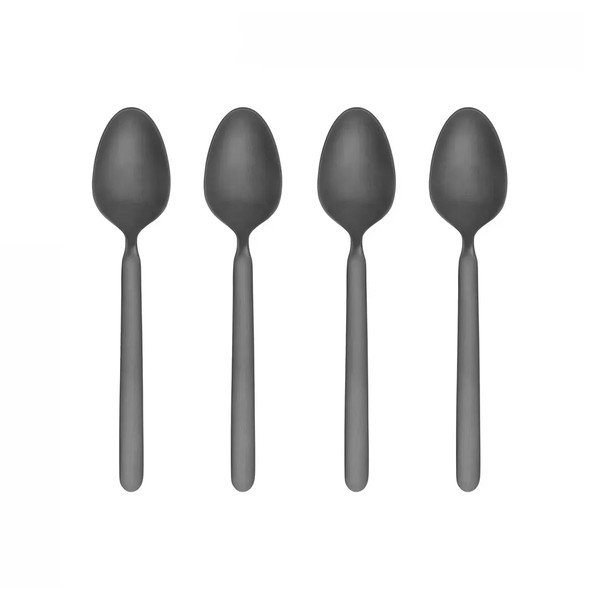 Set di cucchiaini da dessert nero in acciaio inox 4 pz per 4 persone Stella – Blomus