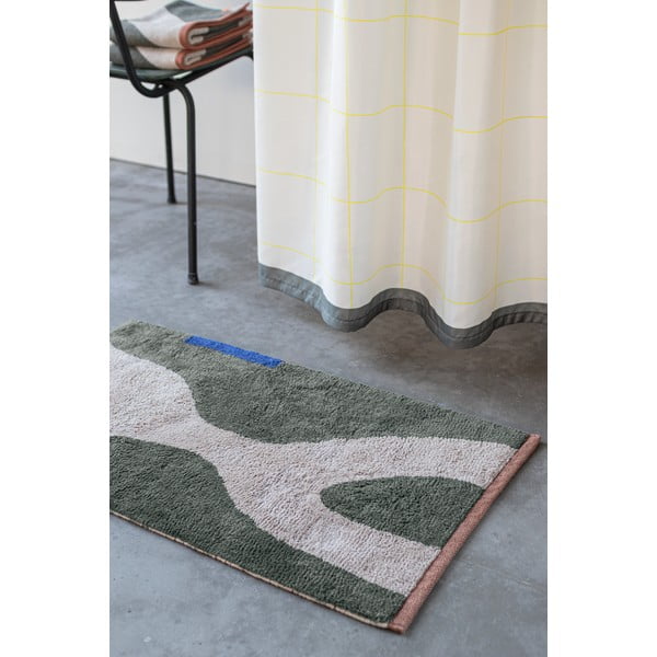 Tappeto in cotone lavabile verde scuro 50x80 cm Figura - Mette Ditmer Denmark-image-1