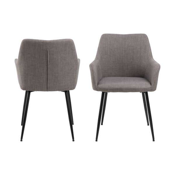 Set di sedie da pranzo grigio chiaro in imbottito con braccioli 2 pz Lizzy – Actona-image-2