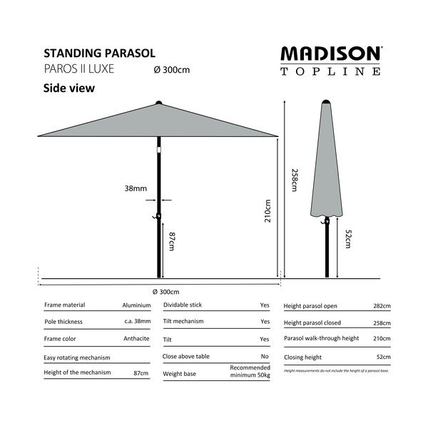 Ombrellone beige ø 300 cm Paros II - Madison-image-1