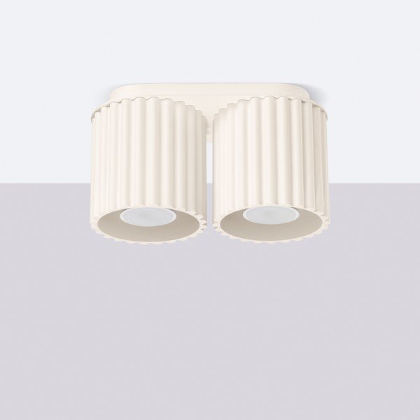 Faretto beige in metallo 10x21 cm Zora – Sollux-image-4