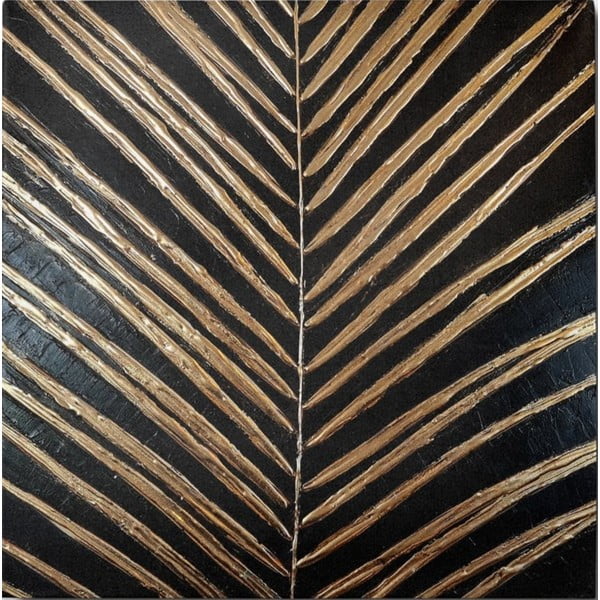 Quadro dipinto a mano 70x70 cm Palm Leaf - Wallity