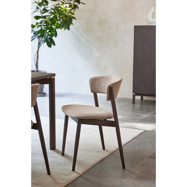 Sedie da pranzo in set beige/marrone scuro in metallo 2 pz Revere – Unique Furniture-image-2