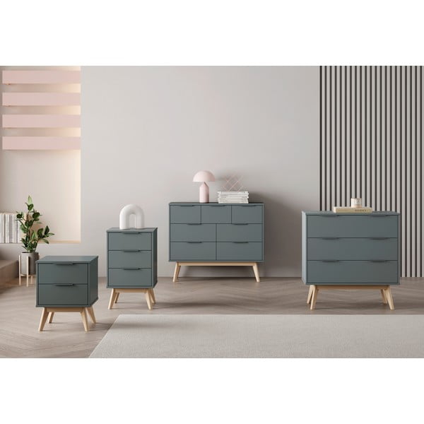 Cassettiera verde polveroso 120x83x40 cm Pisco – Marckeric-image-1