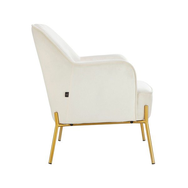 Poltrona in velluto bianco Runa - Støraa-image-2