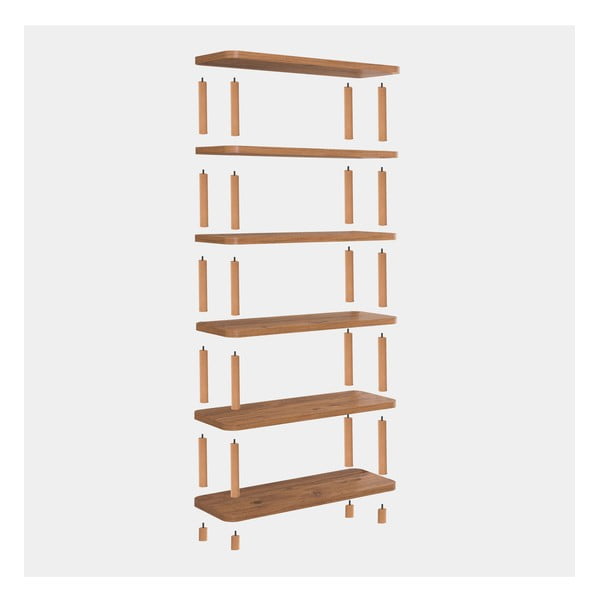 Libreria in pino decorato in colore naturale 80x168,5 cm Step - Kalune Design-image-3
