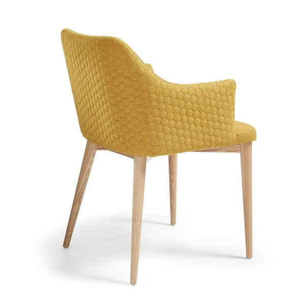 Sedia da pranzo giallo senape Danai - Kave Home-image-3