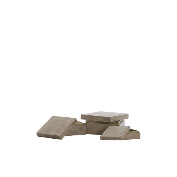 Set di 3 scatole decorative in pelle con coperchio Kae - Light & Living-image-2