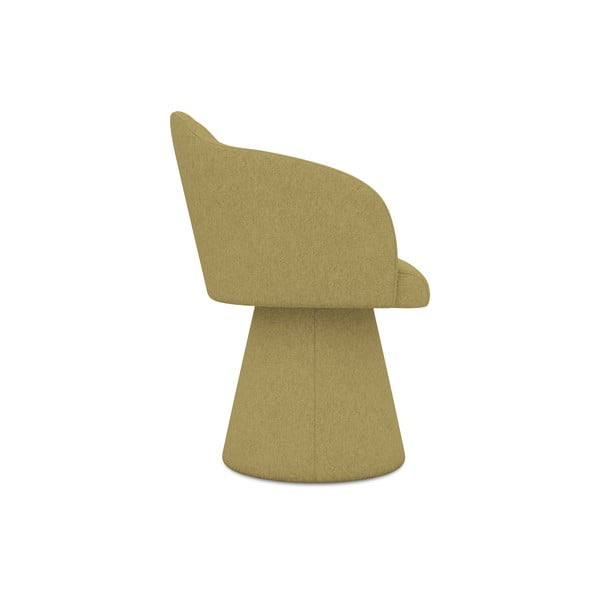Sedia da pranzo color senape in imbottito Kanoa – Makamii-image-2