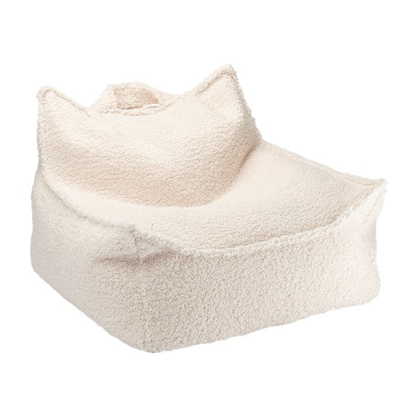 Pouf a sacco per bambini color crema con rivestimento in bouclé Chair – Wigiwama