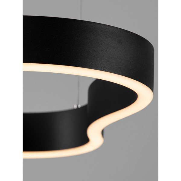 Lampadario LED nero opaco in alluminio con intensità regolabile Dussa – Nova Luce-image-2