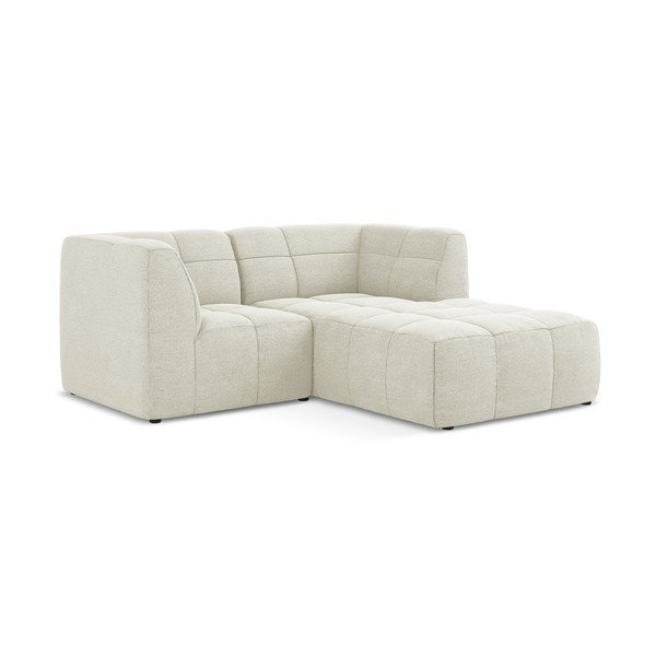 Divano angolare beige (con penisola a destra/con chaise lounge) con rivestimento in bouclé Aloha – Makamii-image-2