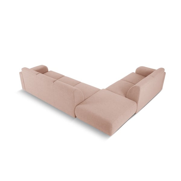 Divano angolare rosa in tessuto bouclé (angolo sinistro) Molino - Micadoni Home-image-3