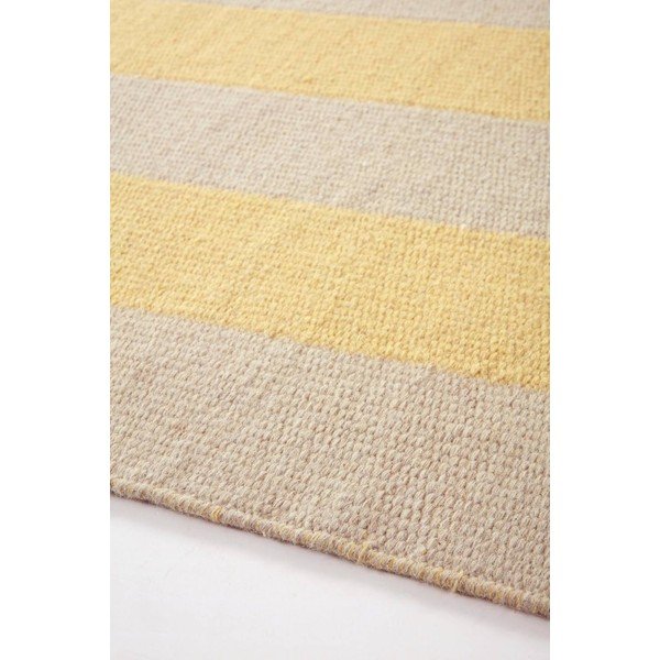Passatoia gialla/beige in misto lana tessuta a mano 80x200 cm Sissel – Jotex-image-2