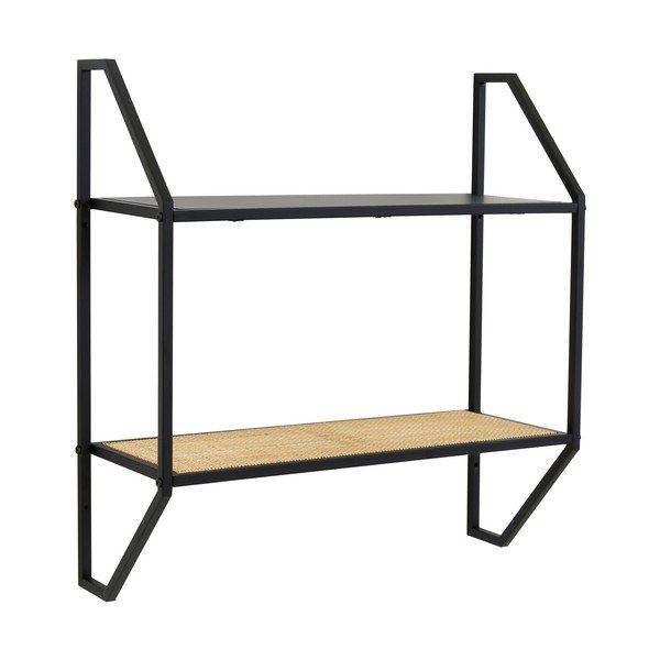 Mensola nera/di colore naturale in metallo con ripiani multipli 61 cm Depok – Premier Housewares