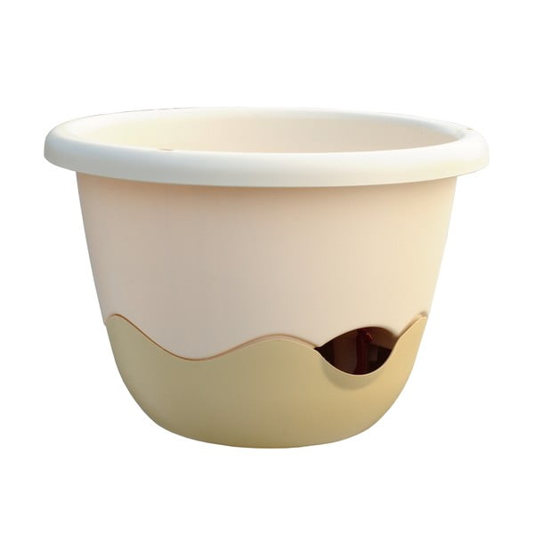 Vaso sospeso autoirrigante bianco Mareta, lunghezza 25 cm - Plastia-image-1