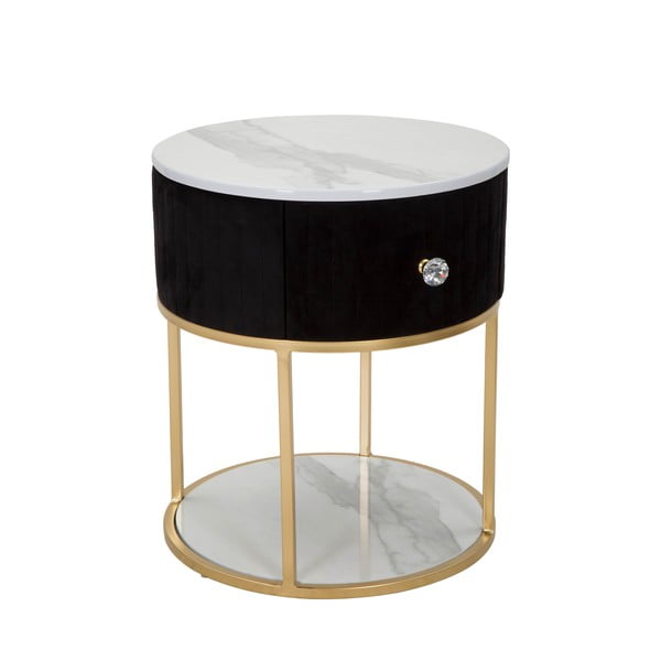 Comodino in nero e oro Montpellier - Mauro Ferretti-image-1