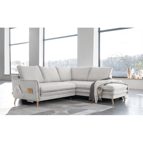 Divano letto angolare beige (angolo destro) Charming Charlie - Miuform-image-3