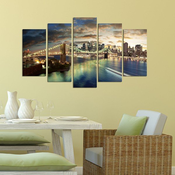 Pittura in più parti Bridge NYC, 110 x 60 cm - Wallity-image-1