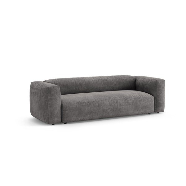 Divano componibile grigio allungabile con rivestimento in velluto 264 cm – Micadoni -image-3