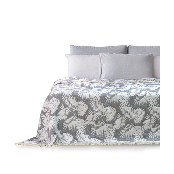 Copriletto grigio Tropical Leafes, 240 x 260 cm Tropical Leaves - DecoKing-image-2