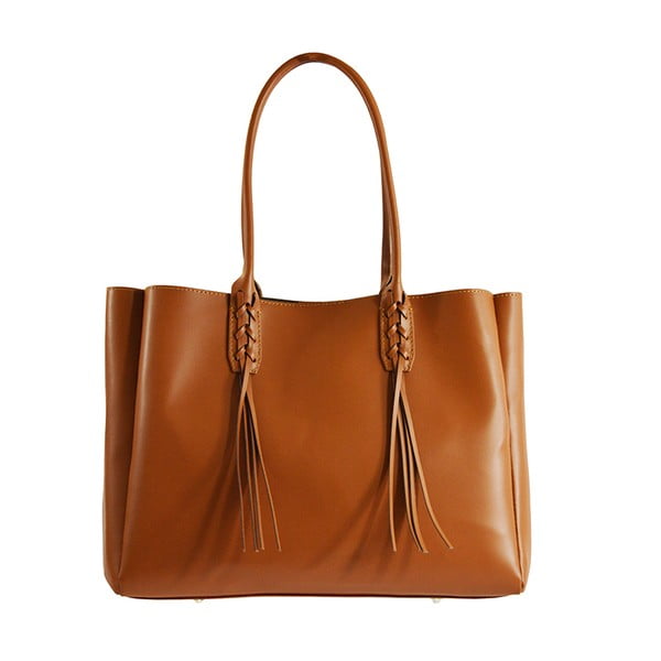 Borsa Richie in pelle marrone cognac - Chicca Borse