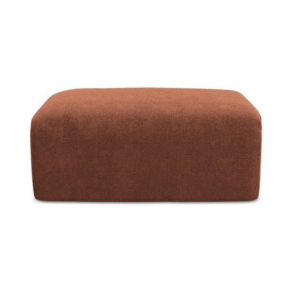 Poggiapiedi color terracotta con rivestimento in ciniglia Kona – Makamii