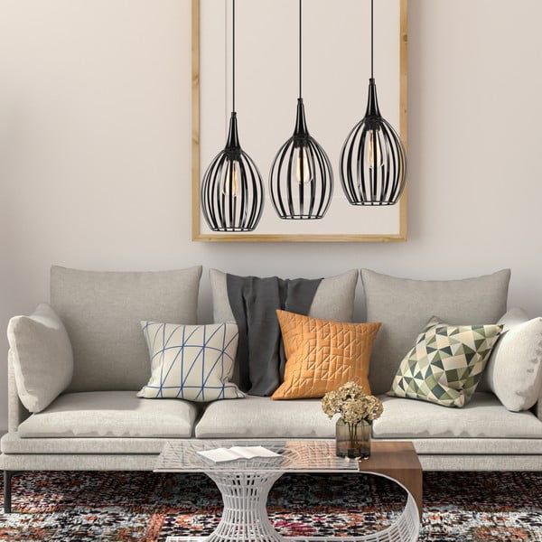 Apparecchio a sospensione nero ø 17,5 cm Vincent - LAMKUR-image-2