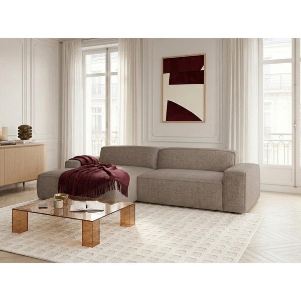 Divano angolare grigio tortora allungabile/con movimento relax elettrico (con penisola a sinistra) Abel – Bobochic Paris-image-2