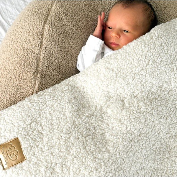 Coperta per bambini color crema in sherpa 100x77 cm – Meowbaby-image-1