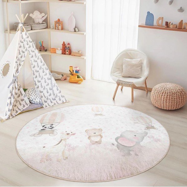 Tappeto per bambini lavabile ø120 cm Dainty Animals – Mila Home-image-2