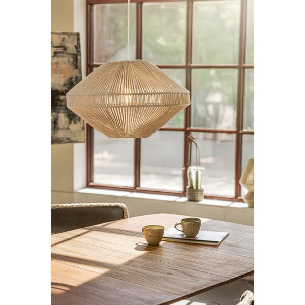Lampadario di colore naturale con paralume in tessuto ø 50 cm Razzo – Markslöjd-image-1