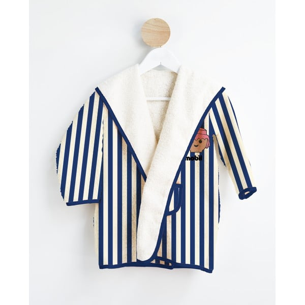 Accappatoio da bambini in cotone bianco/blu taglia 6-8 anni Stripes - Playmobil