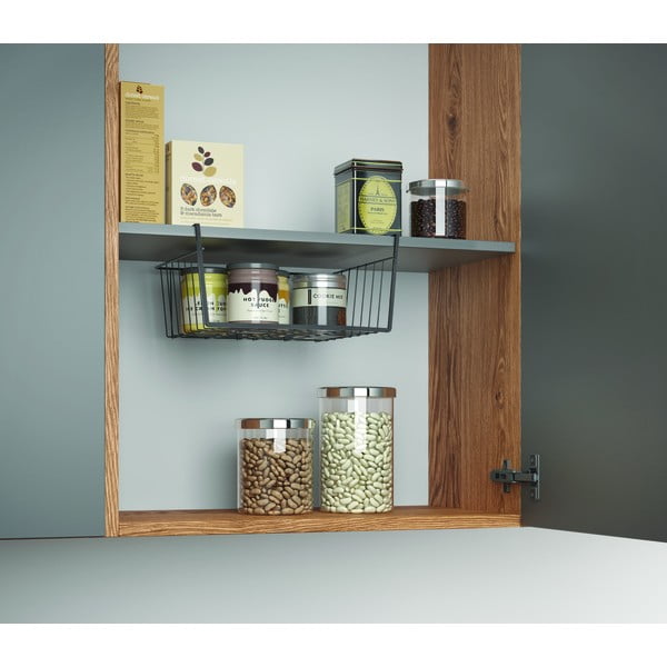 Cestino da cucina sospeso nero, lunghezza 30 cm - Metaltex-image-1