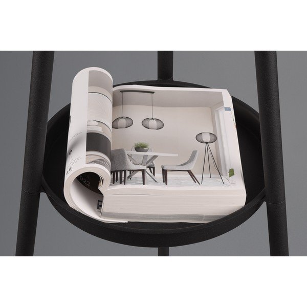 Lampada da terra nera con ripiano (altezza 152 cm) Colette - Reality-image-2