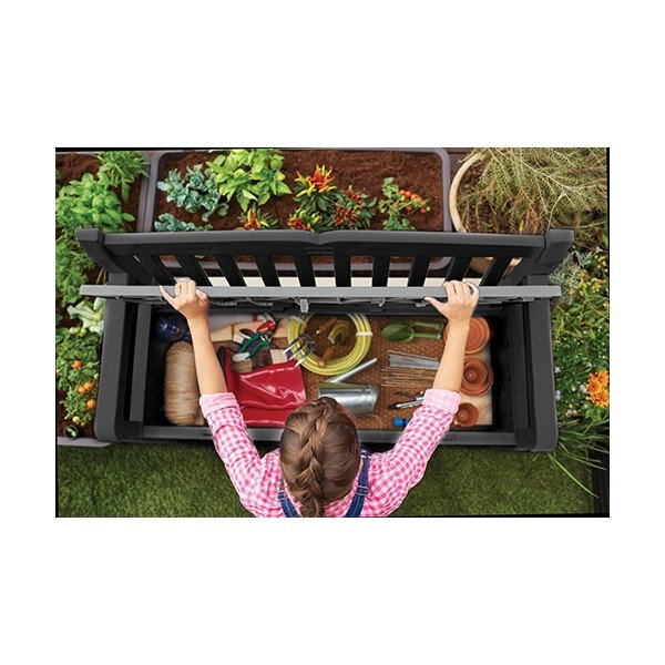 Panchina da giardino in plastica grigio scuro Eden - Keter-image-2