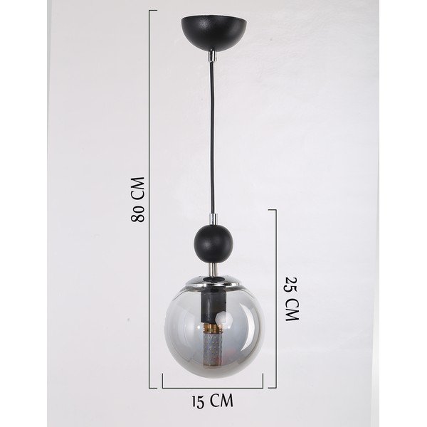 Lampadario nero/grigio con paralume in vetro ø 15 cm Marble – Squid Lighting-image-2