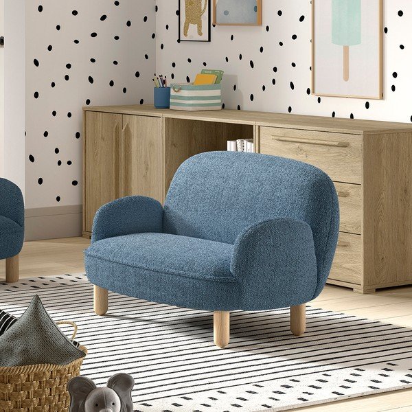 Divano per bambini beige con rivestimento in bouclé 89 cm Rocky – Vipack-image-4