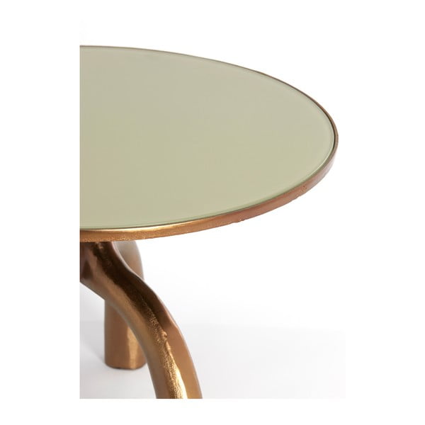 Tavolino rotondo in vetro bronzo e beige ø 65 cm Mello - Light & Living-image-1