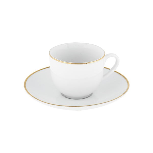 Set di 6 tazzine da caffè in porcellana bianco 100 ml Gold Chic - Villa Altachiara-image-2